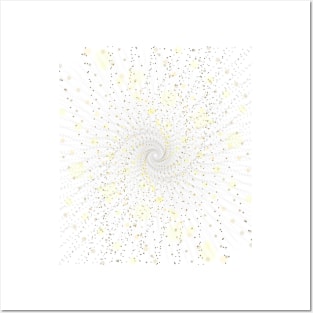 Golden swirling particles Posters and Art